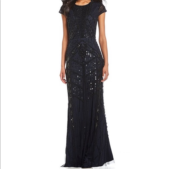 Adrianna Papell Dresses & Skirts - Adrianna Papell beaded short sleeve gown.